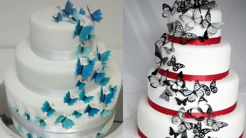 Torta de bodas con Mariposas